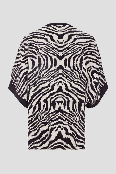Poncho manches courtes blanc femme