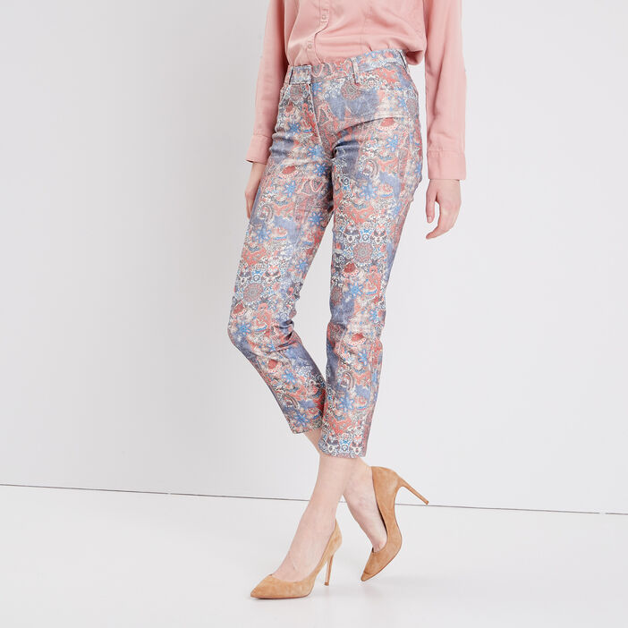 Pantalon droit 7/8ème gris femme