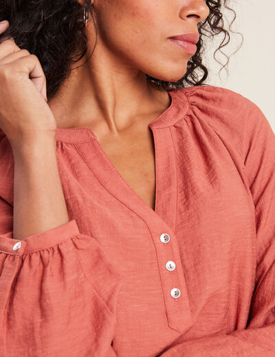 Blouse manches longues vieux rose femme