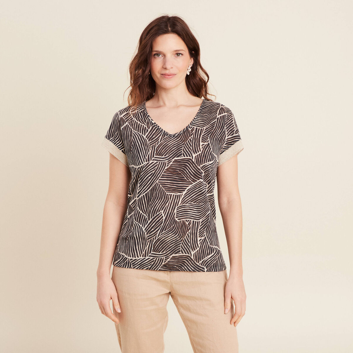 T-shirt manches courtes noir femme