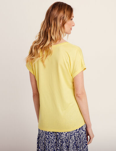 T-shirt manches courtes jaune foncé femme