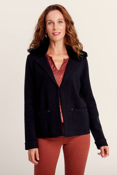 Gilet manches longues noir femme