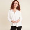 Blouse manches longues ecru femme