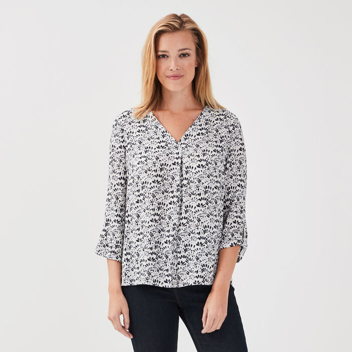 Blouse manches 3/4 blanc femme