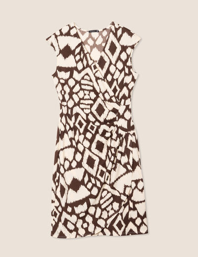 Robe ajustée courte marron femme