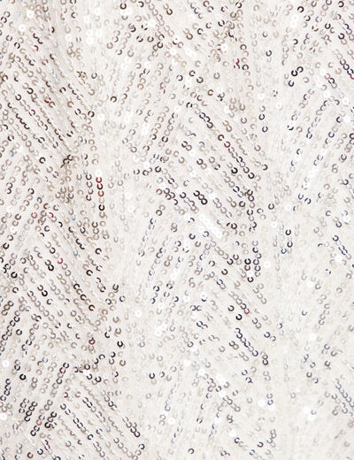 Robe longue ajustée sequins couleur argent femme