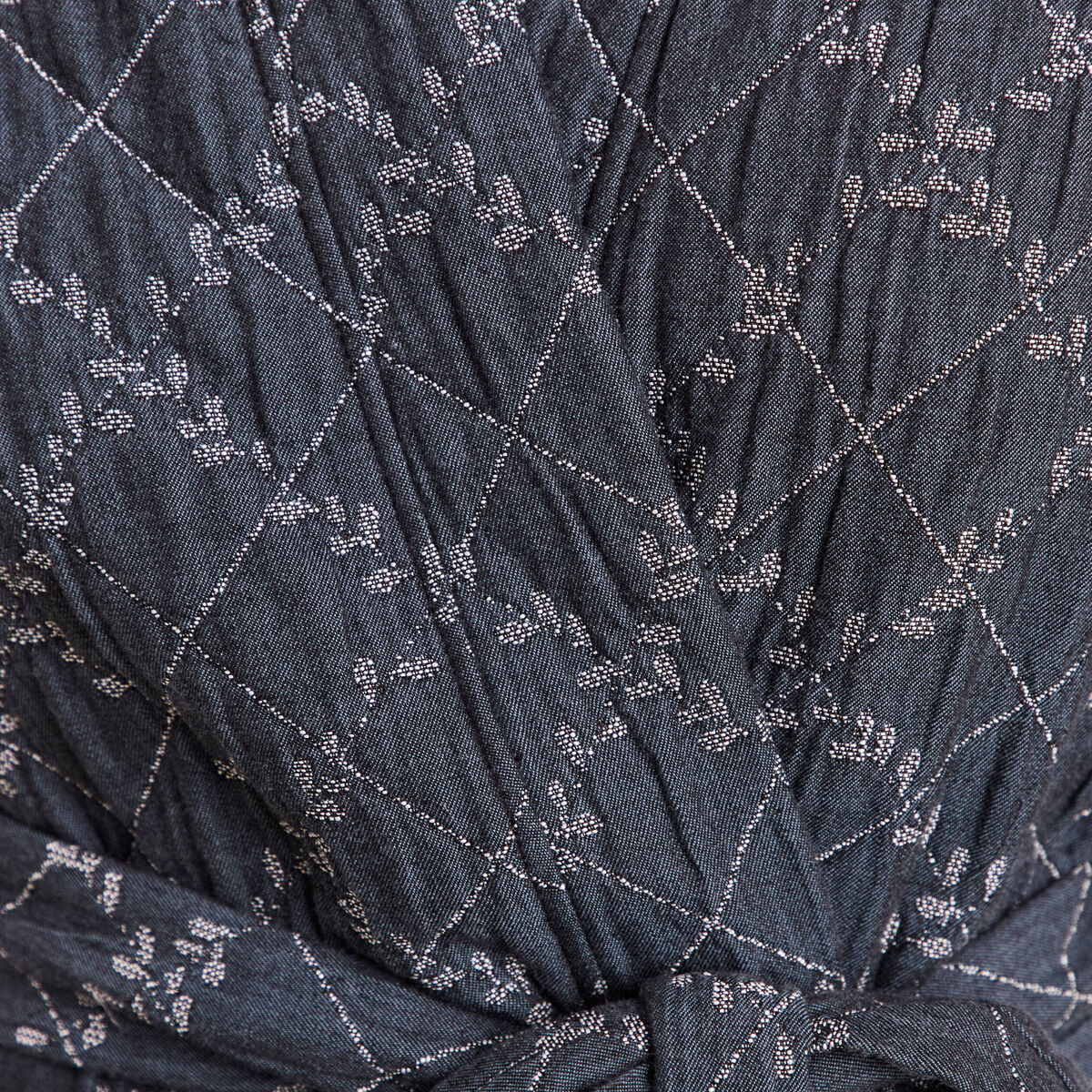 Kimono ceintur&eacute; denim stone femme