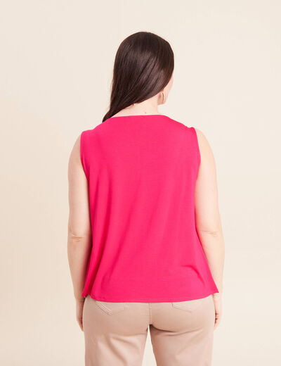 D&eacute;bardeur sans manches rose fushia femme