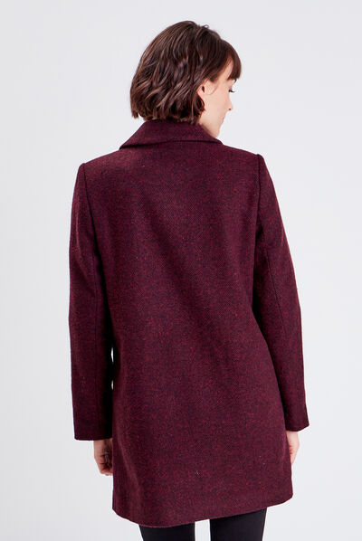 Manteau évasé boutonné noir femme