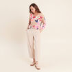 Pantalon boyfriend 7/8&egrave;me velours sable femme