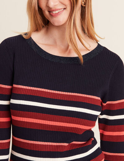 Pull manches longues multicolore femme