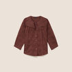 Blouse col tunisien manches 3/4 taupe femme