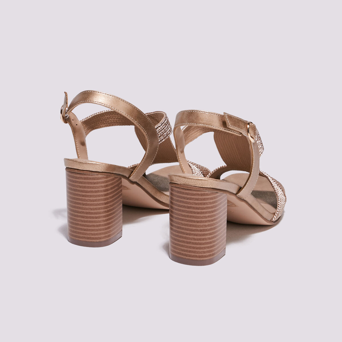 Sandales à talons bottiers rose clair femme