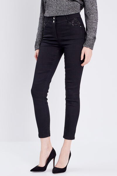PANTALON LÉGER TOUCHER DOUX MAGIQUE noir femme