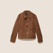 Veste courte doubl&eacute;e marron fonc&eacute; femme