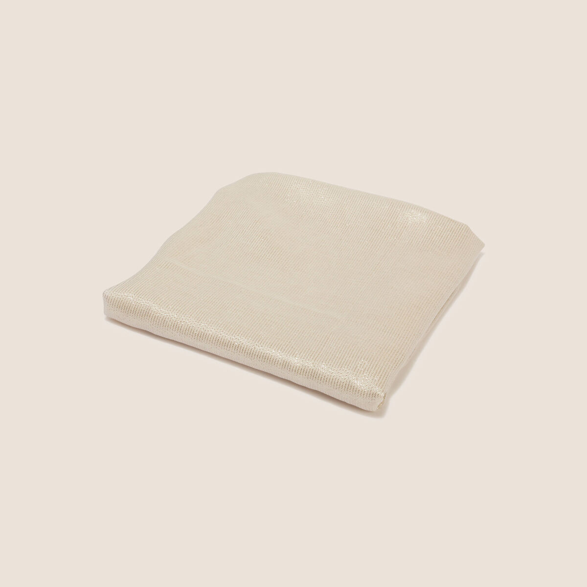 Foulard brillant &agrave; franges ecru femme