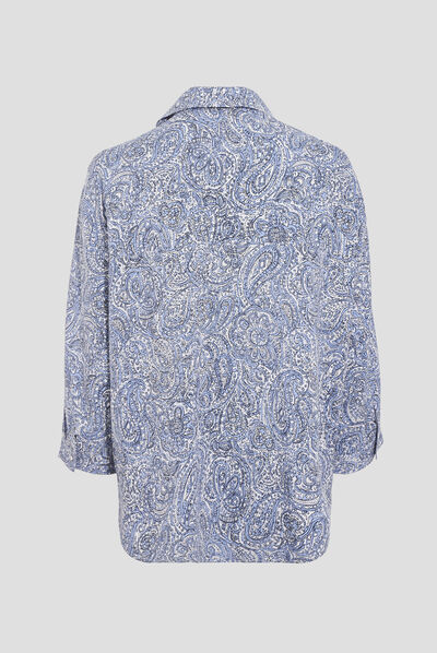 Chemise manches 3/4 blanc femme
