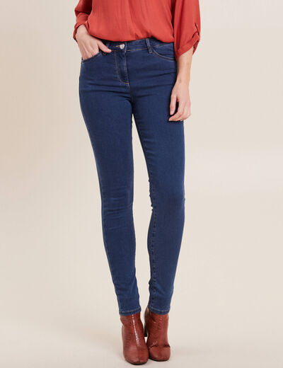 Jean magique Le L&eacute;ger coupe ajust&eacute;e long denim double stone femme