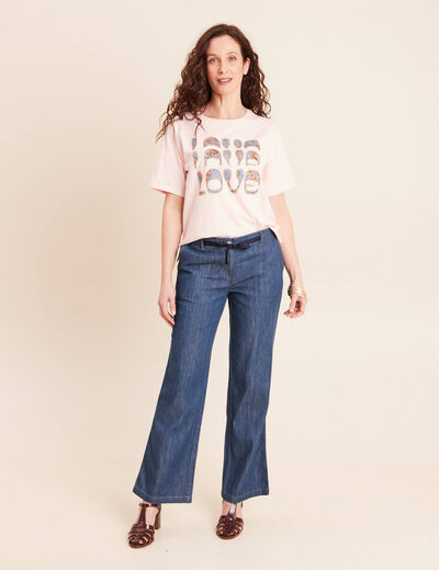 Jean large et fluide denim stone femme