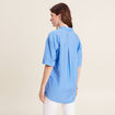 Blouse manches 3/4 bleu femme