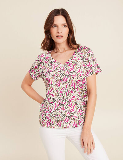 T-shirt manches courtes vert kaki femme