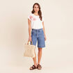 Bermuda en jean denim stone femme