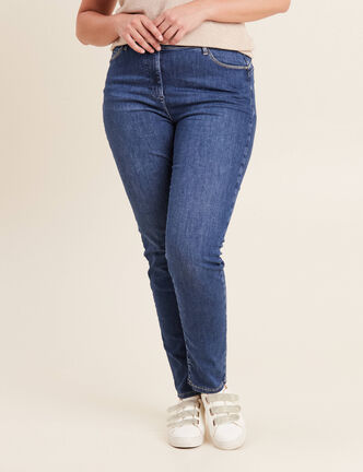 Jean magique L'Unique coupe ajust&eacute;e denim double stone femme