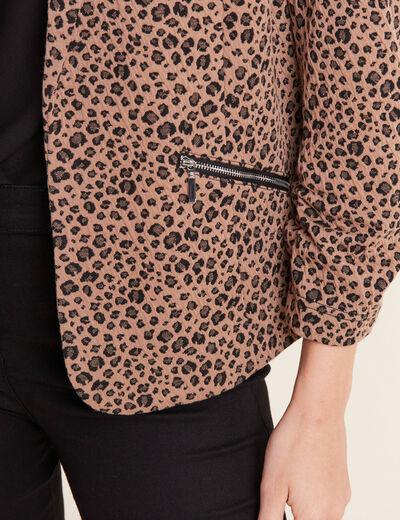 Veste tailleur col châle beige femme