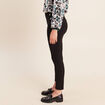 Legging 7/8&egrave;me taille bascul&eacute;e en maille noir femme
