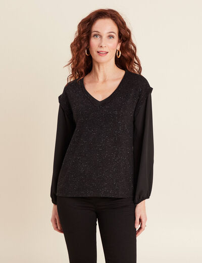 T-shirt manches longues noir femme