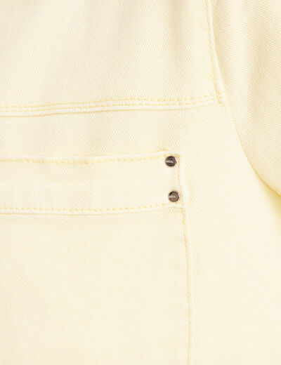 Veste boutonnée en jean jaune clair femme