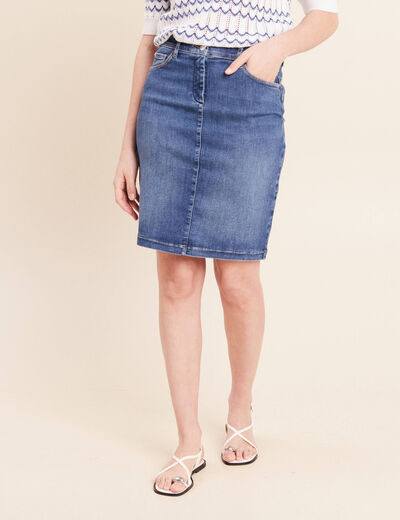 Jupe magique l'unique denim double stone femme