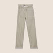 Pantalon coupe droite à coulisse vert clair femme