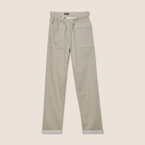 Pantalon coupe droite à coulisse vert clair femme
