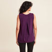 Blouse sans manches col v fluide prune femme