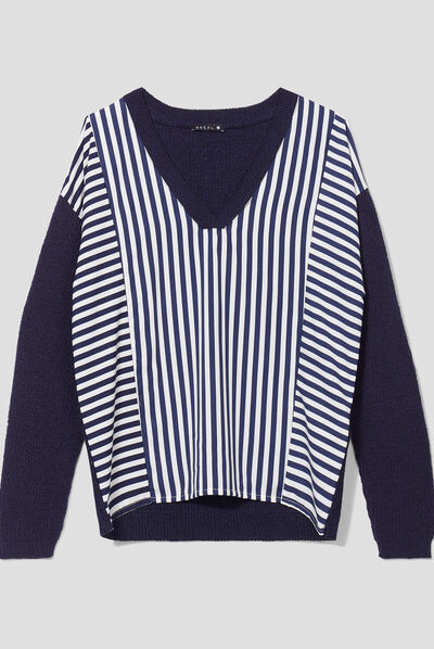 Pull manches longues blanc femme