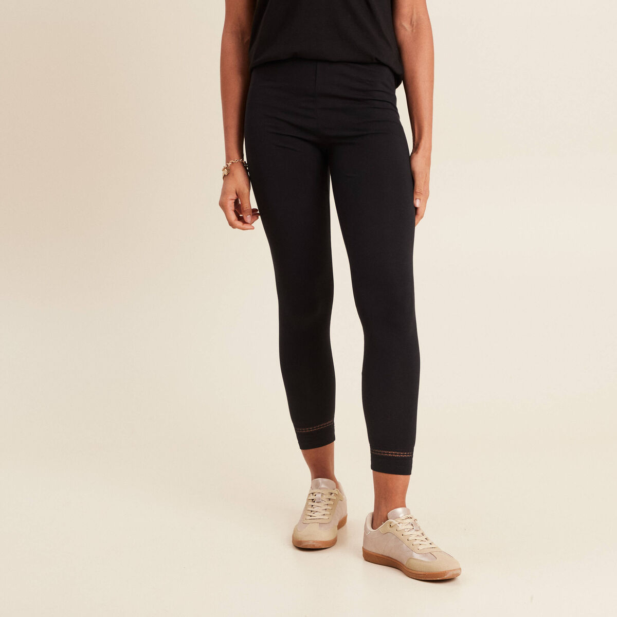 Pantalon legging 7/8ème noir femme