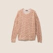 Pull droit col rond manches longues marron femme
