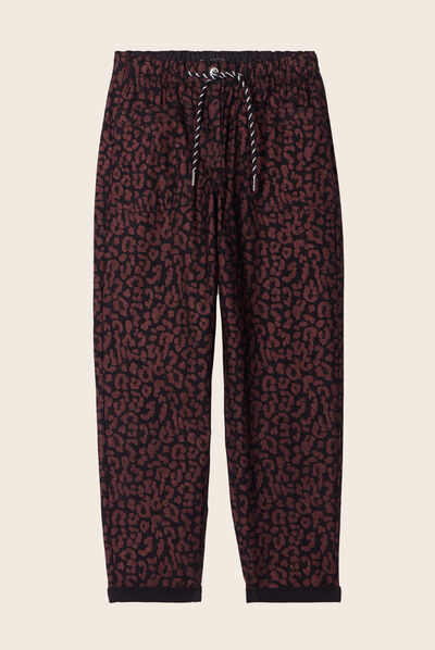 Pantalon décontracté prune femme