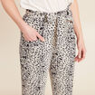Pantalon flou taille haute ivoire femme