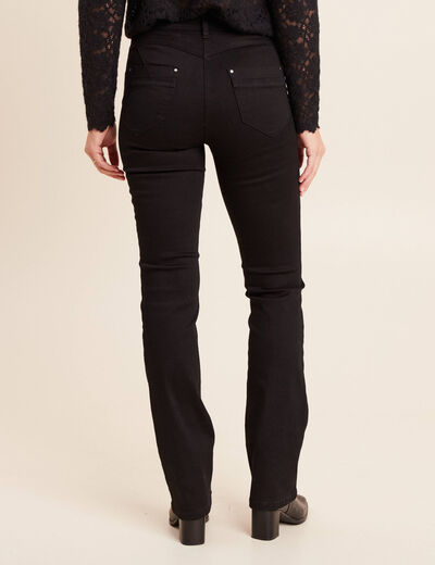 Jean coupe droite taille haute noir femme