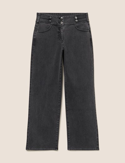 Jean large 7/8&egrave;me denim gris femme