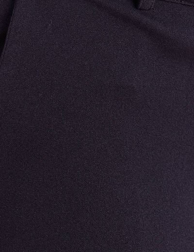 Pantalon taille haute bleu fonc&eacute; femme