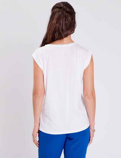 T-shirt manches courtes blanc femme