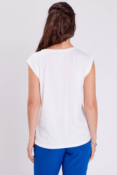 T-shirt manches courtes blanc femme