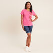 T-shirt manches courtes rose fushia femme