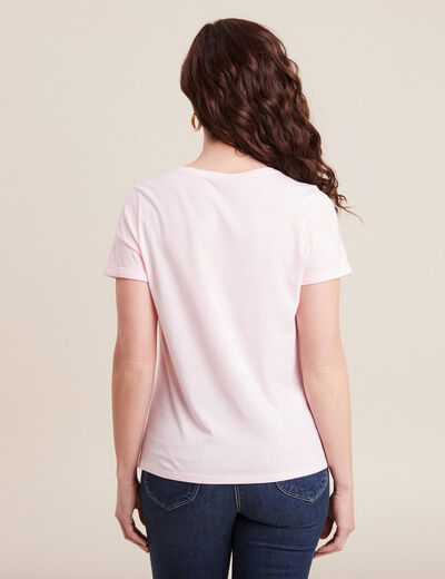 T-shirt manches courtes rose femme