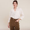 Chemise manches 3/4 ecru femme