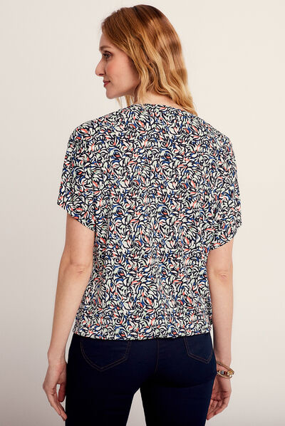 T-shirt à manches courtes bleu femme