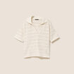 T-shirt ample macramé manches courtes ecru femme